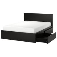 Letto matrimoniale Malm IKEA 160x200 marrone/nero