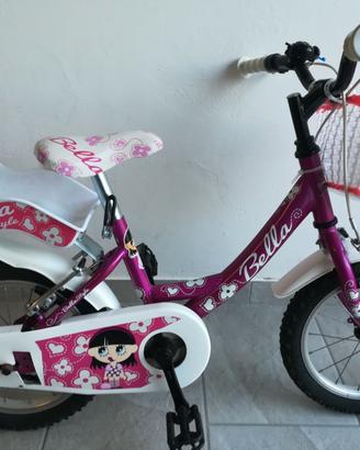 Bici 14" bambina 4-7 anni++ caschetto taglia S