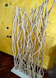 Paravento/separe’ con rami in Legno