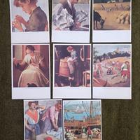 Cartoline vintage serie "Il lavoro nell' arte"