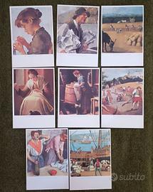 Cartoline vintage serie "Il lavoro nell' arte"