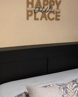 IKEA testiera letto matrimoniale con libreria nera