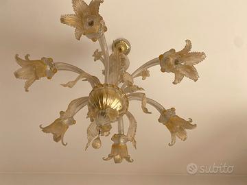 Lampadario artistico in vetro di murano