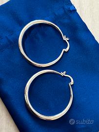 Orecchini argento 925 cerchio 4 cm