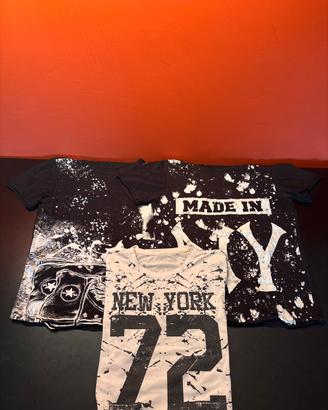 Set 3 t-shirt effetto vernice