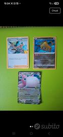 3 carte Pokemon: Wigglytuff, Prof.ssa Magnolia, Ji