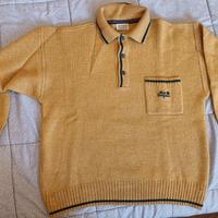 Maglione giallo di lana a polo