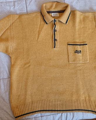 Maglione giallo di lana a polo