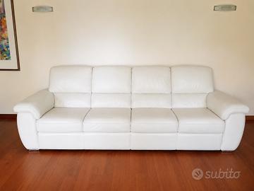 Divano Doimo 4 posti in pelle con relax elettrico
