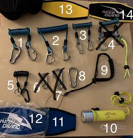 Accessori Subacquea Clip Moschettone Cinturino Tor