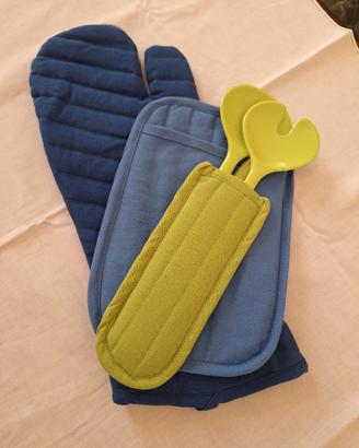 Set cucina guanto presine posate insalata ZUCCHI