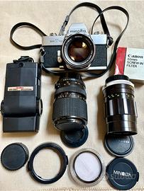 Set Minolta obiettivi zoom flash filtro custodia