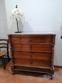 Comò cassettone siciliano XIX sec. piano in marmo