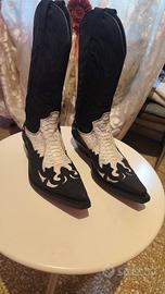 Stivali Cowboy artigianali in vera pelle e Pitone 