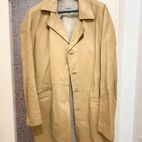 Cappotto di pelle vintage Saschcolore Tan cuoio XL