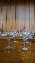 4 bicchieri buton rosso antico