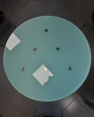 Tavolo rotondo in vetro satinato