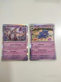 Lotto Gengar e mewtwo holo rare Pokémon 151 ita