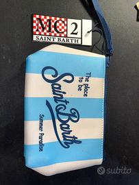 Pochette saint barth strisce bianche e blu