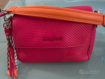 Borsa Desigual tracolla geometrica righe