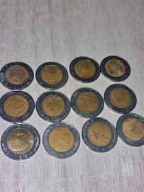 12 monete 500 lire 