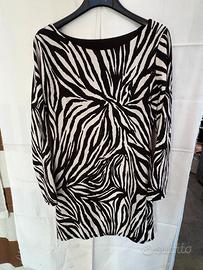 Abito Donna Elasticizzato Zebrato - Black & White