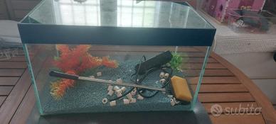 Acquario in vetro  con accessori
