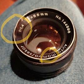 Obiettivo AUTO mamiya/sekor 1:1,4 f=55mm/passo M42