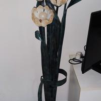 lampada fatta mano ferro battuto e vetro 