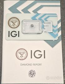0.40 D VS2 3EX N Diamante NATURALE Certificato IGI