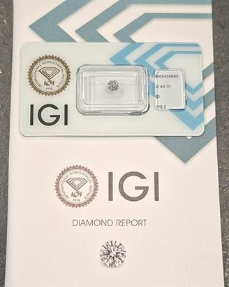 0.40 D VS2 3EX N Diamante NATURALE Certificato IGI