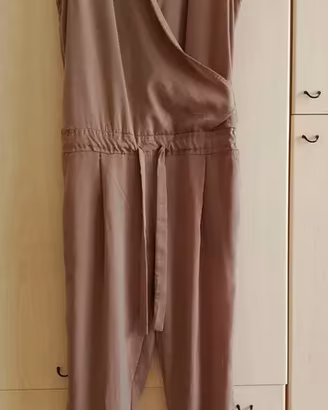 Tuta pantaloni donna, taglia S, color sabbia