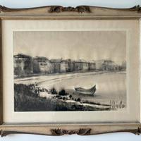 M. Miollo - Quadro a china e carboncino anni 60