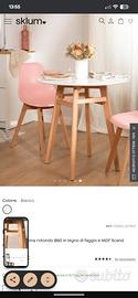 tavolo 80 cm stile scandinavo 