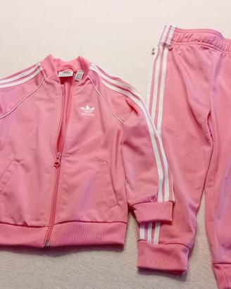 Tuta  Adidas bimba acetato rosa 3/4 anni