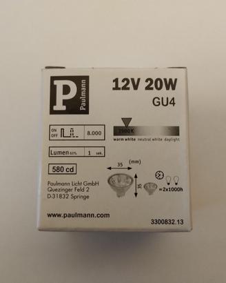 Lampadina alogena GU4 12V 20W