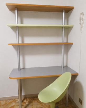 Scrivania+Sedia+Doga del letto in legno di Faggio 