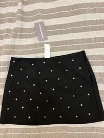 Gonna Missguided nera con glitter strass