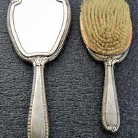 Antica parure specchio con spazzola  argento"800".