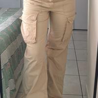 pantaloni cargo  beige