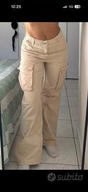 pantaloni cargo  beige