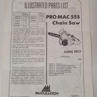 Manuale esplosi McCULLOCH PRO MAC 555