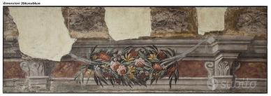 Affresco su cornice in metallo 204x64