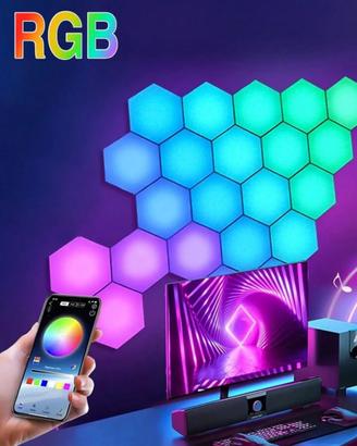 Luci LED Esagonali RGB - 10 Pezzi