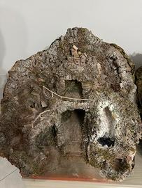 Presepe con luci e cascata