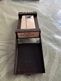 Zippo Slim Maggio 1987 “AGUSTA” Nuovo com scatola