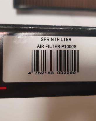 Filtro aria sportivo in poliestere Sprintfilter