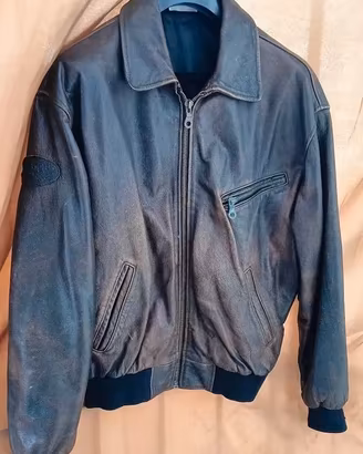 Giacca bomber in vera pelle vintage REEBOK origina