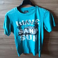 t-shirt uomo ragazzo azzurro bianco KAPPA tg XS