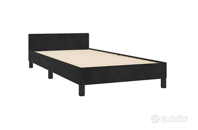 Giroletto con doghe e Testiera nero 90x200 NUOVO